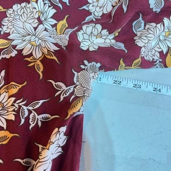 C&C California Floral‎ Blouse Medium Fall Autumn Colors Flowy Loose Bohemian - Picture 8 of 9